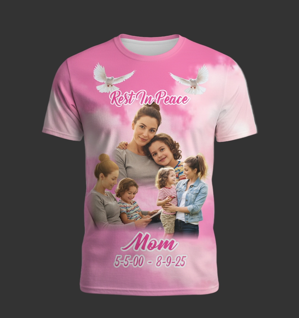Memorial Allover 3D T-Shirt Pink01
