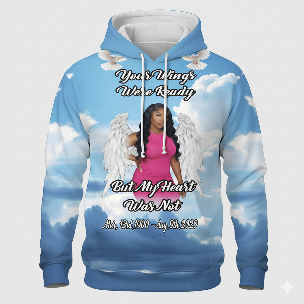 Memorial Allover 3D Hoody Light Blue