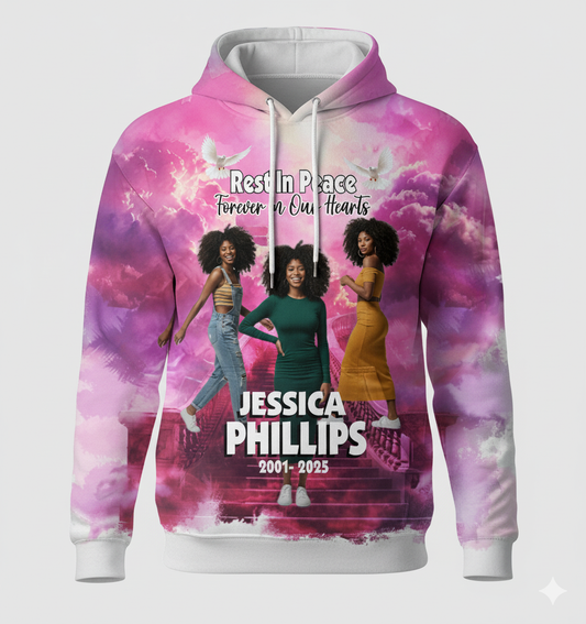 Memorial Allover 3D Hoody Hot Pink