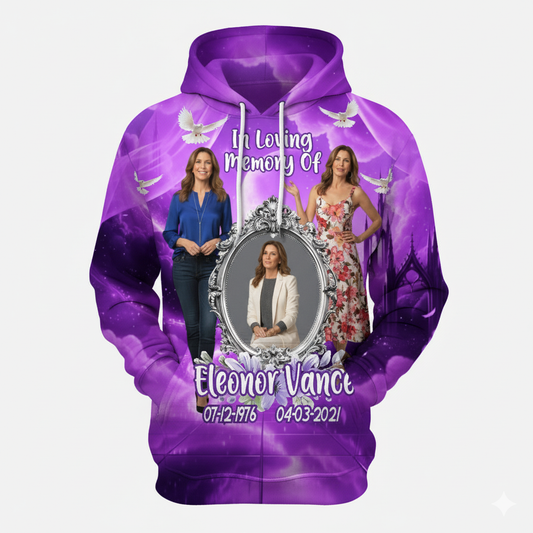 Memorial Allover 3D Hoody Purple